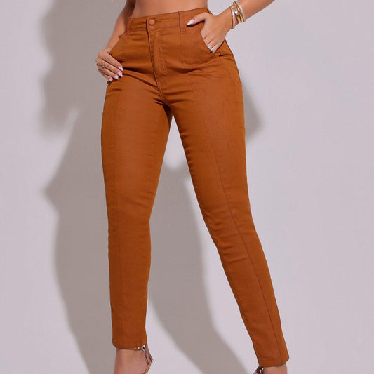 Calça Encerada Skinny c/ Recorte  Caramelo Sevilha - RX1046CR