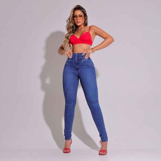 Calça Jeans Feminina Skinny Cós dos Sonhos Dubai - RX1045